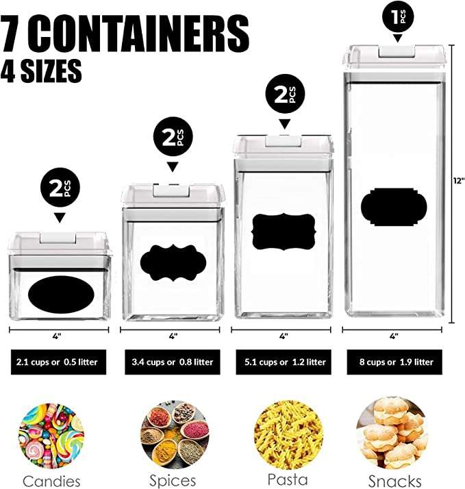 7 Pieces Food Storage Container Airtight Set