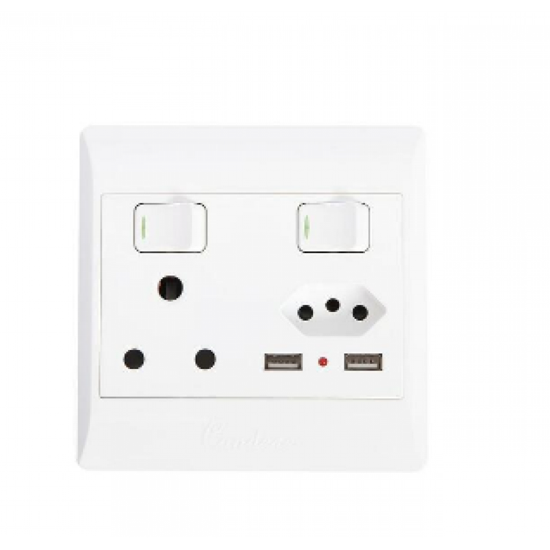 Condere 1 x 16A + 1 X 10A Switched Socket + 2USB  Pack