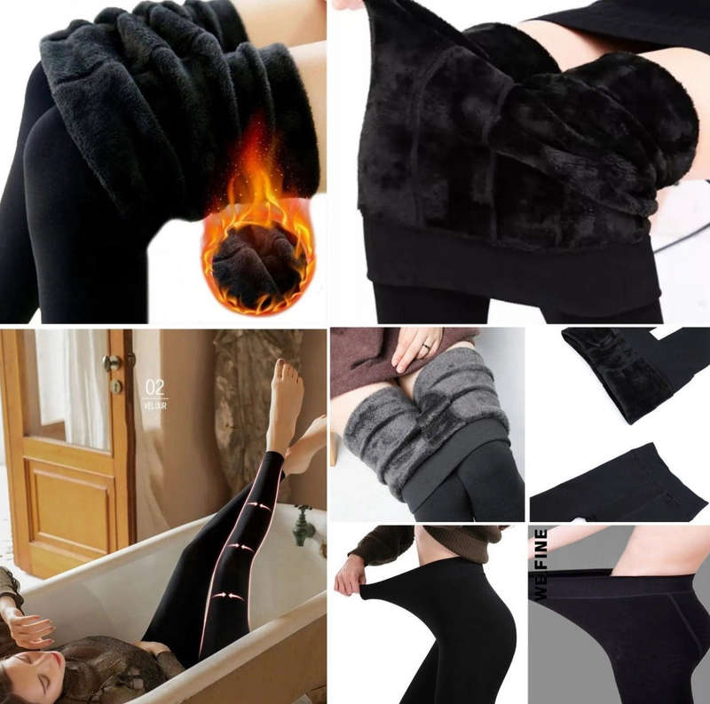Women Fleece inner Winter Leggings - Black