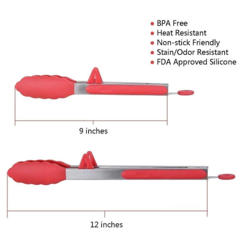 Kitchen Silicone Tong Set 2pc
