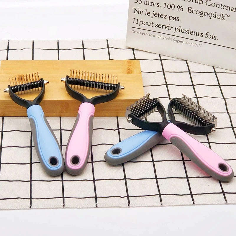 New Hair Removal Comb for Dogs Cat Detangler Fur Trimming Dematting Brush Grooming Tool For matte...