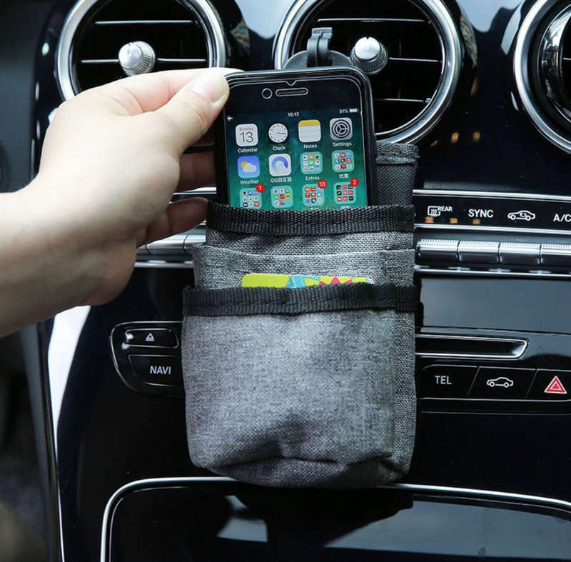 Air Vent Car Pocket Caddy Organizer Holder with Charging Port for Phone,Cell Phone,Pencil,Charger...