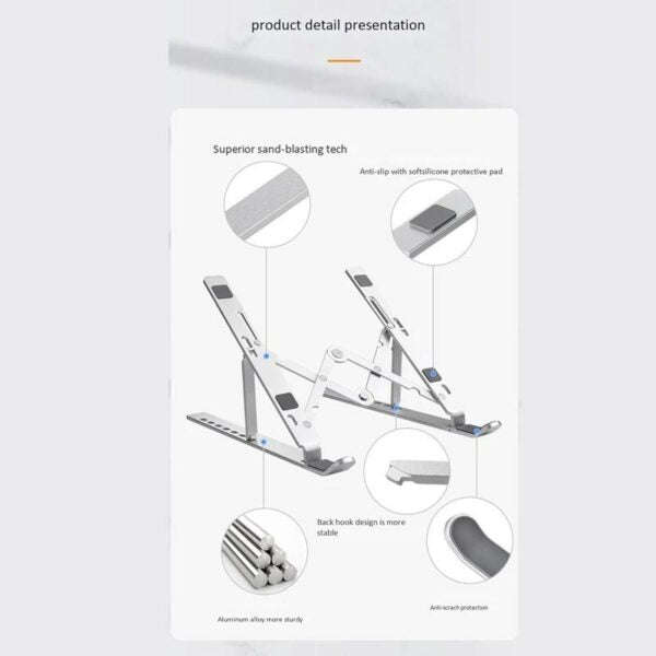 Laptop Stand Adjustable Non-Slip Ventilated Holder for Air Pro Dell XPS More 10-14 inch Laptops