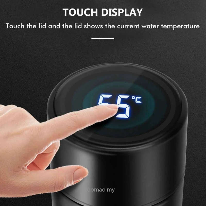 Smart Flask with LED Temperature Display Indicator with Double Wall Insulated Stainless Steel Hot...
