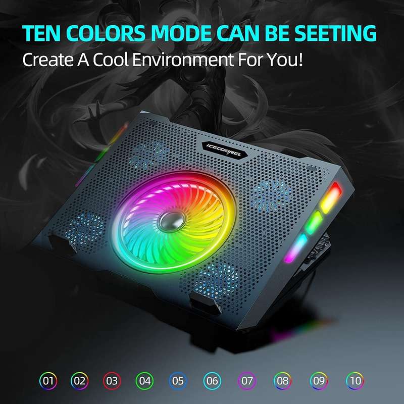 ICE-COOREL Laptop Cooling Pad Five Turbine Fans