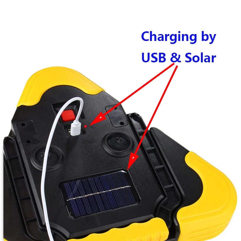 Solar Triangle Warning Light with Solar Panel and Phone Charging Port