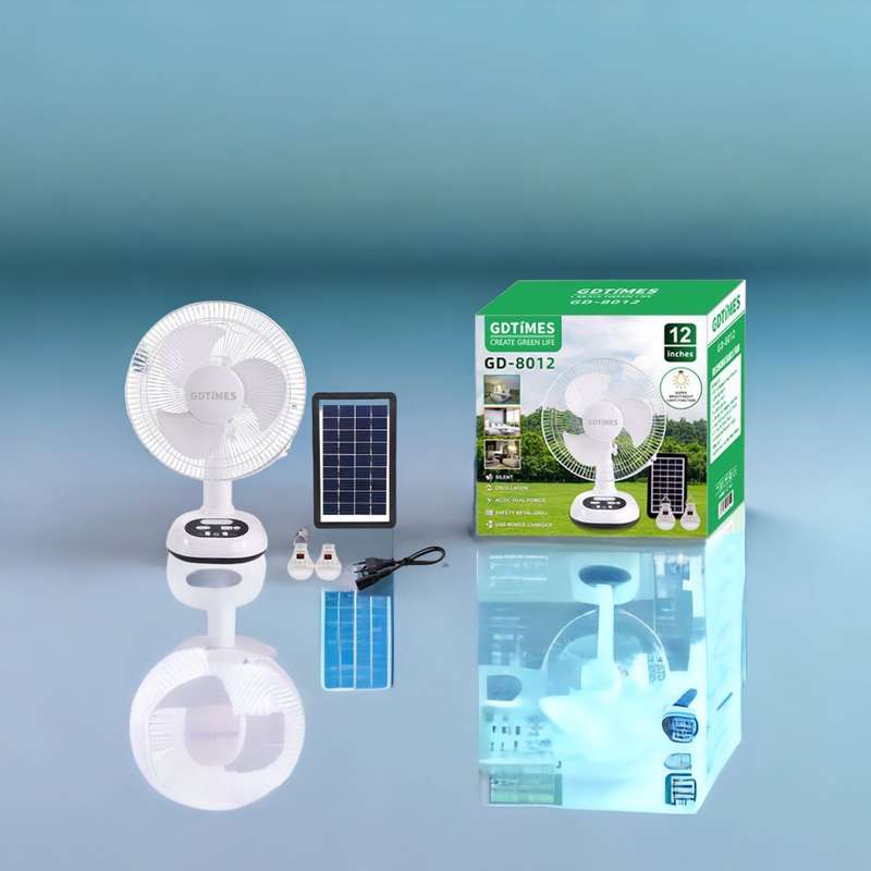 Solar Recharging Fan 12 Inc Light