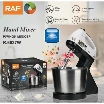 RAF HAND MIXER WITH 7 SPEED // 2 IN 1 STAND MIXER MACHINE ELECTRIC HAND WHISK EGG BEATER BAKING B...