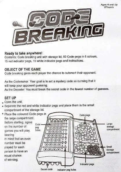 Master Mind Code Breaking Board Game