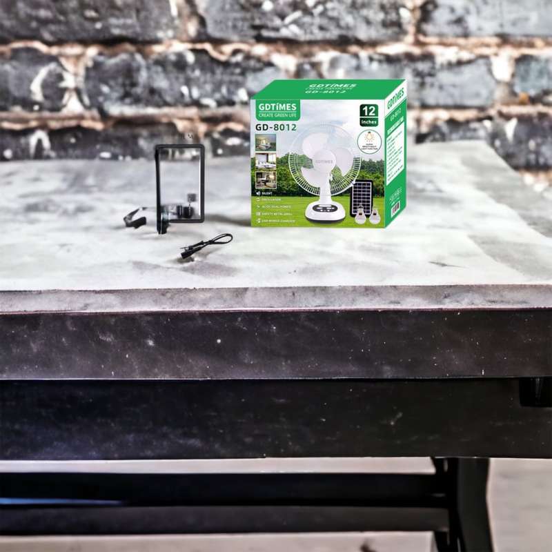 Solar Recharging Fan 12 Inc Light