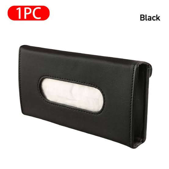Car Tissue Box PU Leather Auto Sun Visor Paper Holder