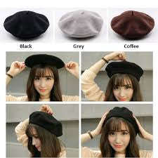 Beret Hats Women Winter French Hat Girls Solid Color Fashion Autumn Winter Beret