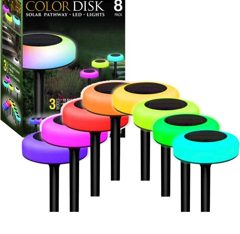 Solar Powered LED Ground Plug Light Color Gradient Waterproof Garden Landscape Lawn Lamp Outdoor ...