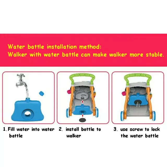 4 in 1 Baby Music Walker Baby Learn Walk Stand Trolley