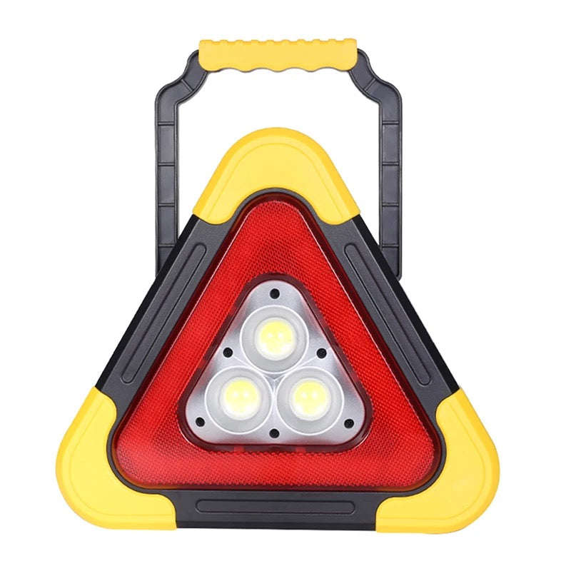 Solar Triangle Warning Light with Solar Panel and Phone Charging Port