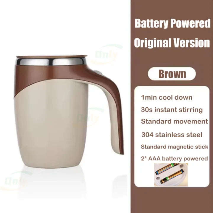 Coffee Cup Self Stirring Mug 304 Stainless Steel Frinking Smart Mixing Heat 380ml Milk Magnetic B...