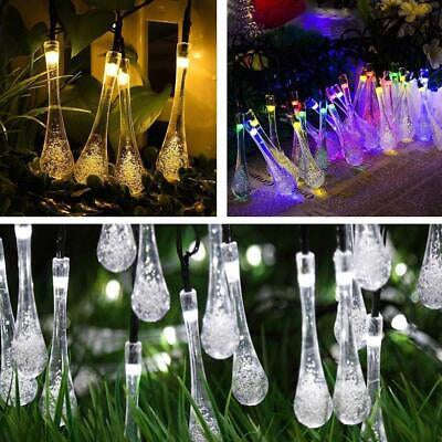 String Solar Lights 30LED Raindrop - Warm White