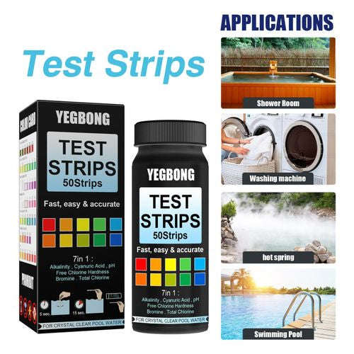 7 In 1 Water Test Strips PH Test Paper Swimming Pool SPA Testing Strips