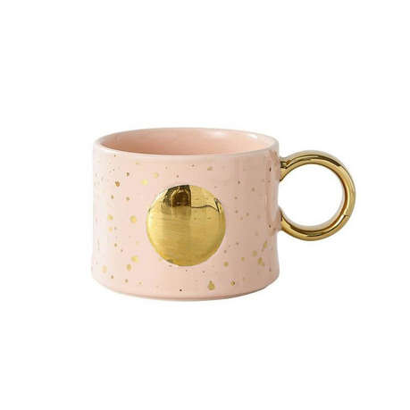 Ceramic Mug Golden Moon And Sun Design