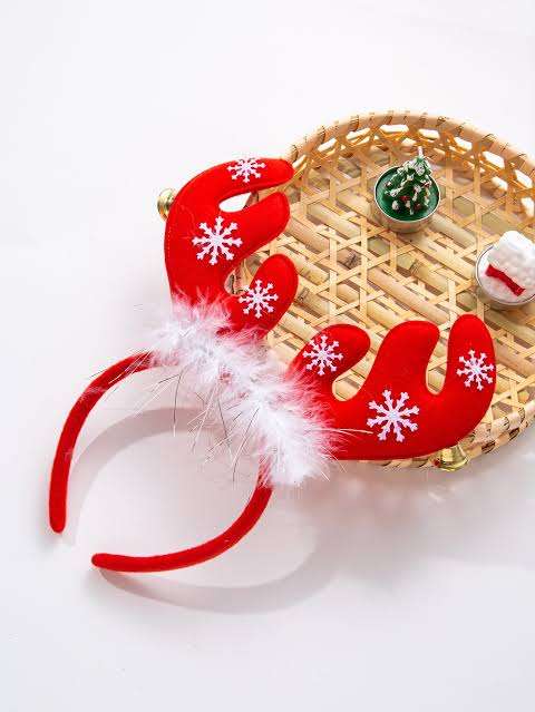 Christmas Antler & feathers headband