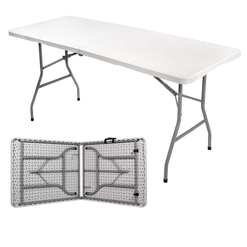 Folding Trestle Table-White