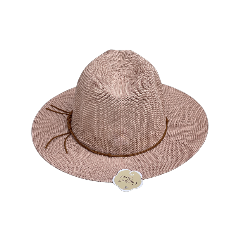 Panama Hat With Faux Leather Band