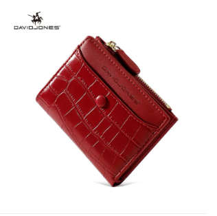 David Jones Black Crocodile Leather Pattern Wallet DJ903J
