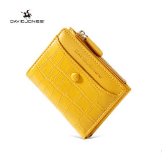 David Jones Yellow Crocodile Leather Pattern Wallet DJ900J