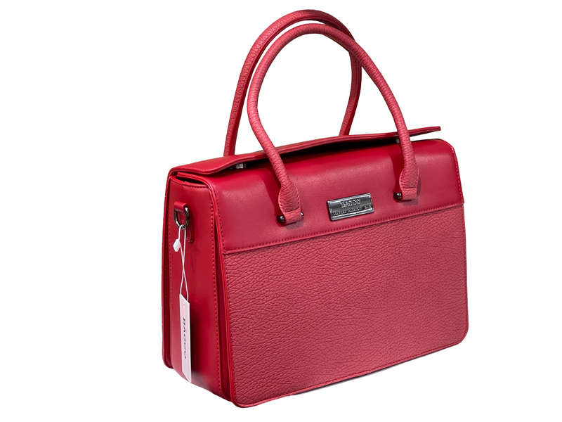 BAGCO Premium Structured Red Handbag  Mocha Elegance