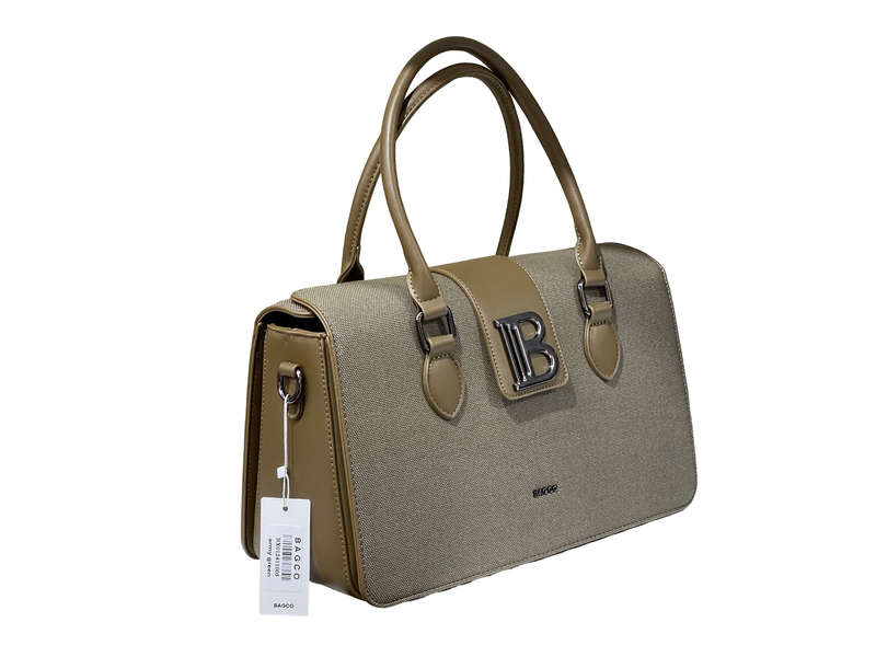 BAGCO Premium Structured Military Green Handbag  Mocha Elegance
