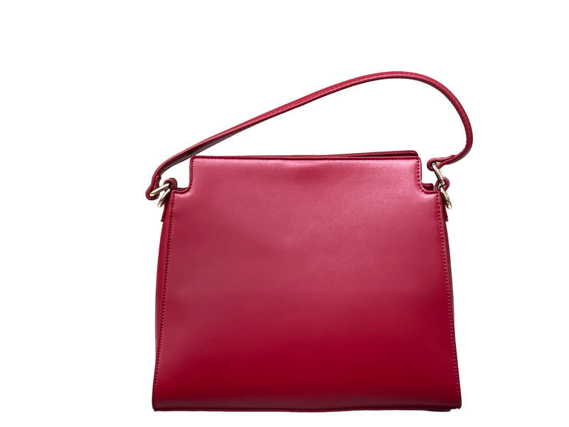 BAGCO Classic Structured Tote  Red Elegance
