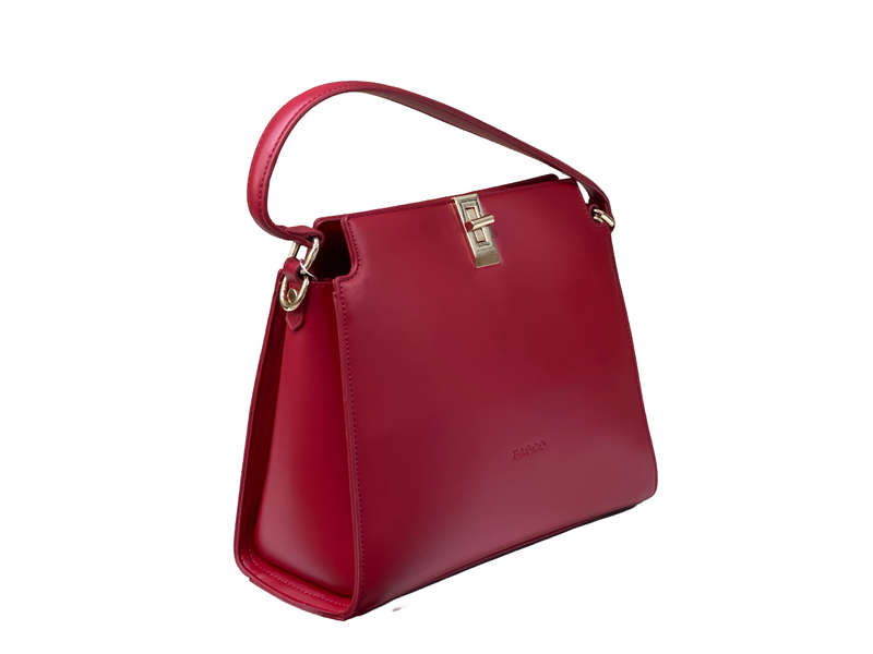 BAGCO Classic Structured Tote  Red Elegance
