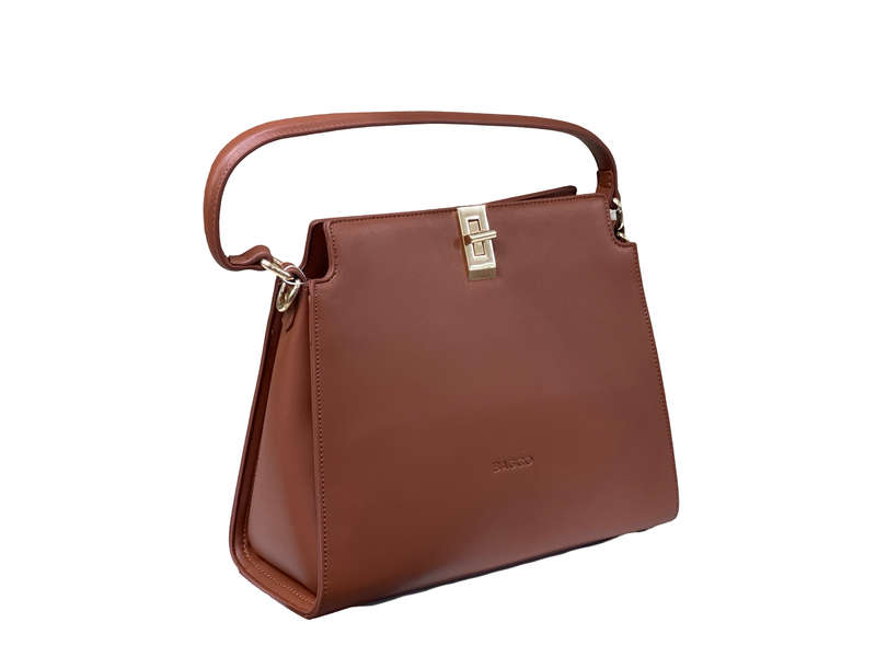 BAGCO Classic Structured Tote  Brown Elegance