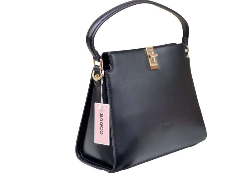 BAGCO Classic Structured Tote  Black Elegance