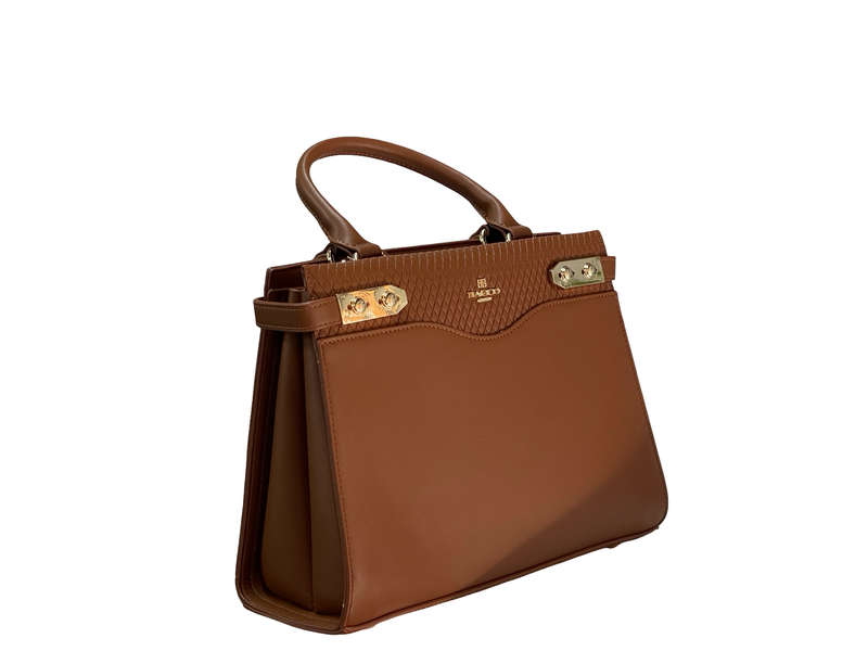 BAGCO Luxe Brown Structured Handbag