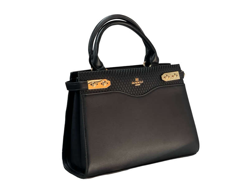 BAGCO Luxe Executive Black Structured Handbag