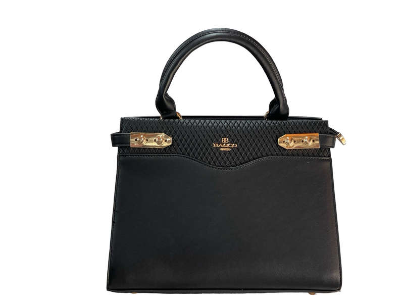 BAGCO Luxe Executive Black Structured Handbag