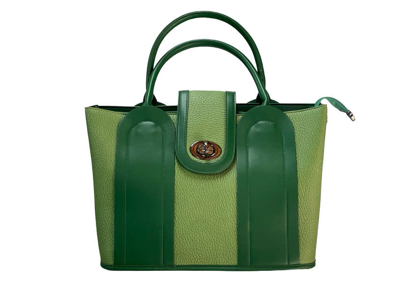 Elegant Green Structured BAGCO Tote Handbag  Timeless Style, Everyday Function