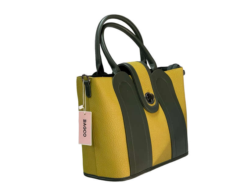 Elegant Mustard Structured BAGCO Tote Handbag  Timeless Style, Everyday Function