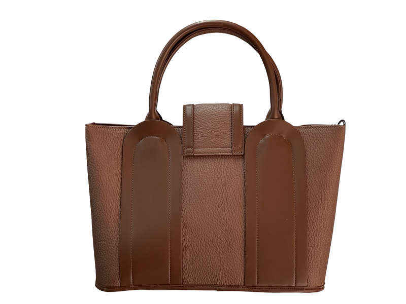 Elegant Coffee Structured BAGCO Tote Handbag  Timeless Style, Everyday Function