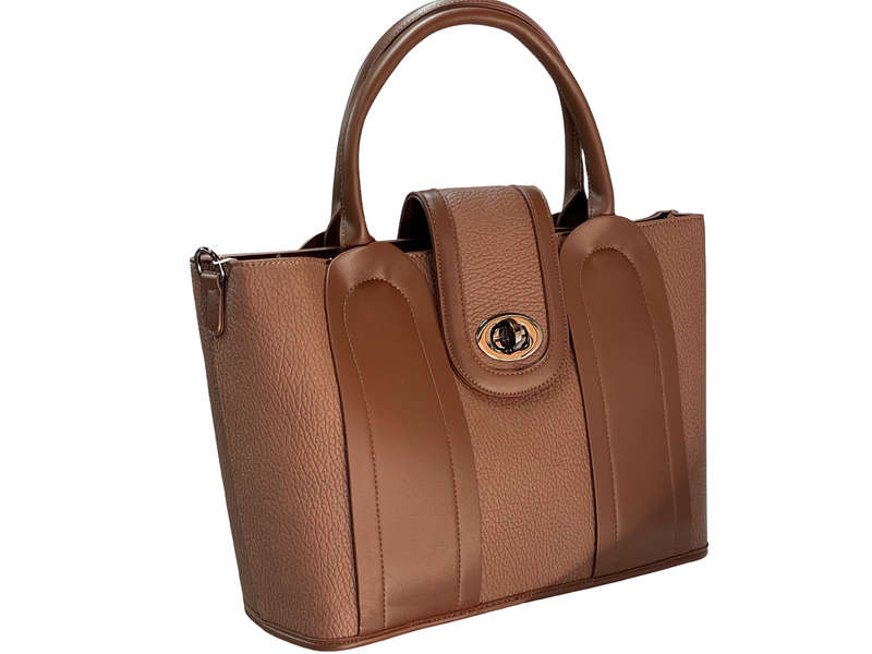 Elegant Coffee Structured BAGCO Tote Handbag  Timeless Style, Everyday Function