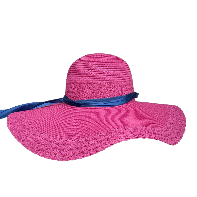 Straw hat crochet wide brim - Hats & Caps