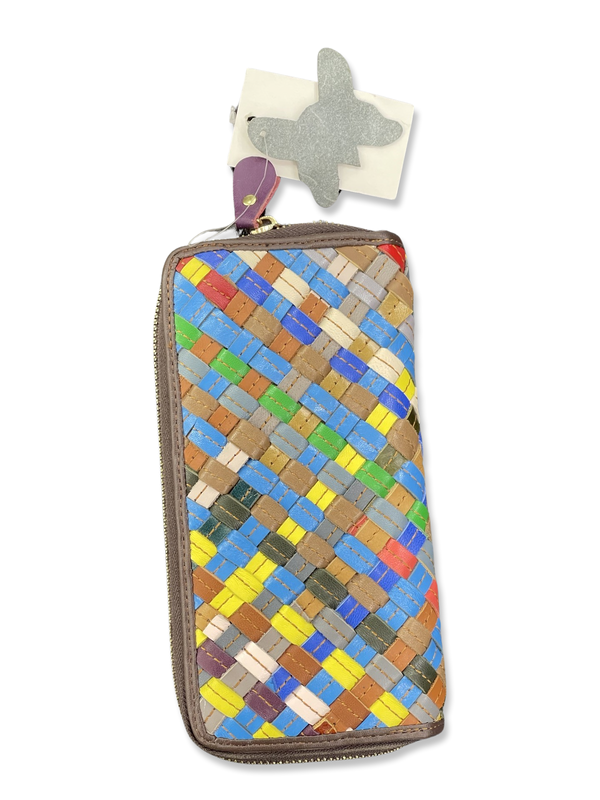 Woven Colourful Leather Wallet