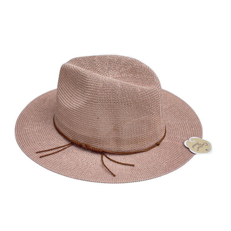Panama Hat With Faux Leather Band