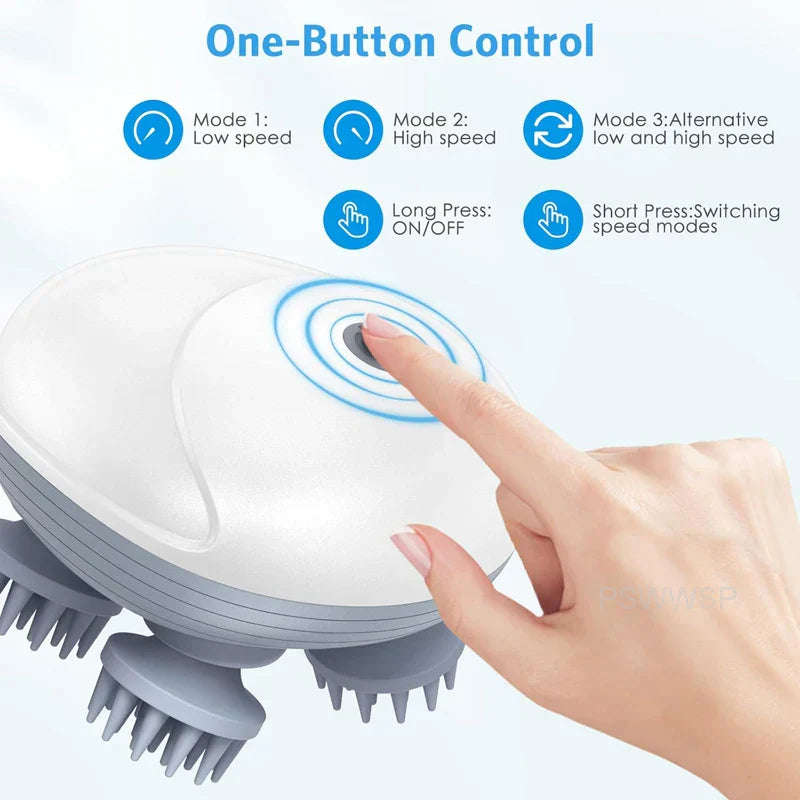 Electric Scalp Head Massager - Green