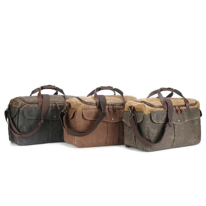Leather and Military Canvas Travelling Bag