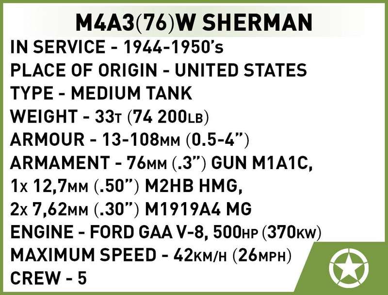 COBI M4A3 Sherman (1:72 Scale)