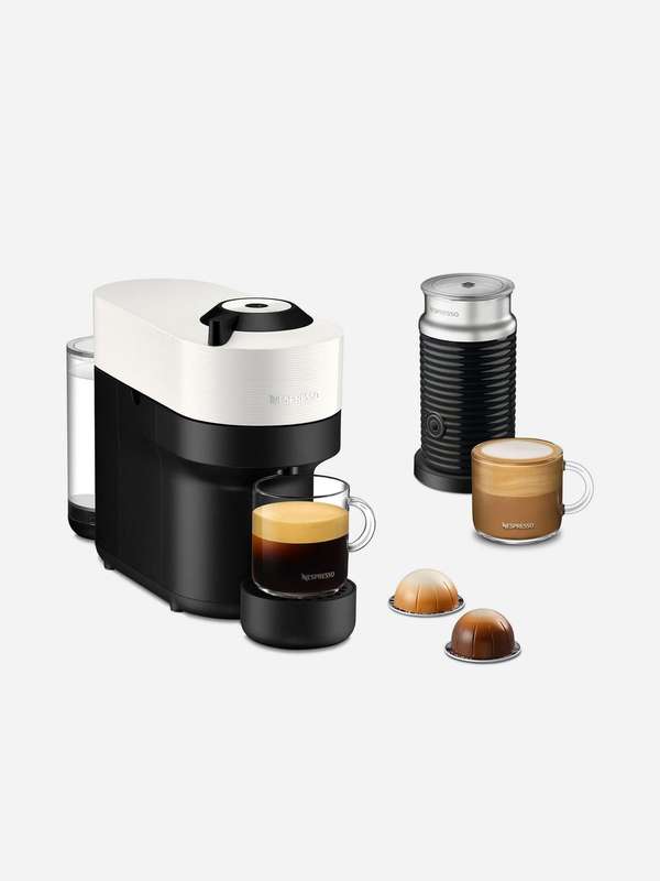 Nespresso Vertuo Pop Coconut White Bundle (includes Black milk frother)