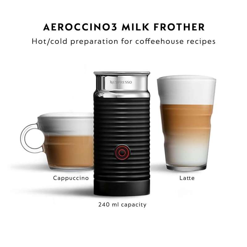 Nespresso Vertuo Next Matte Black Coffee Machine Bundle  (Including Black Milk Frother)