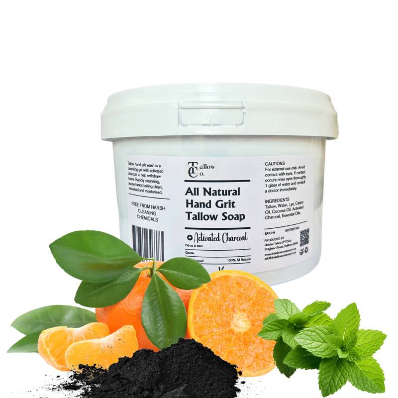 Hand Grit Tallow Soap - Citrus & Mint